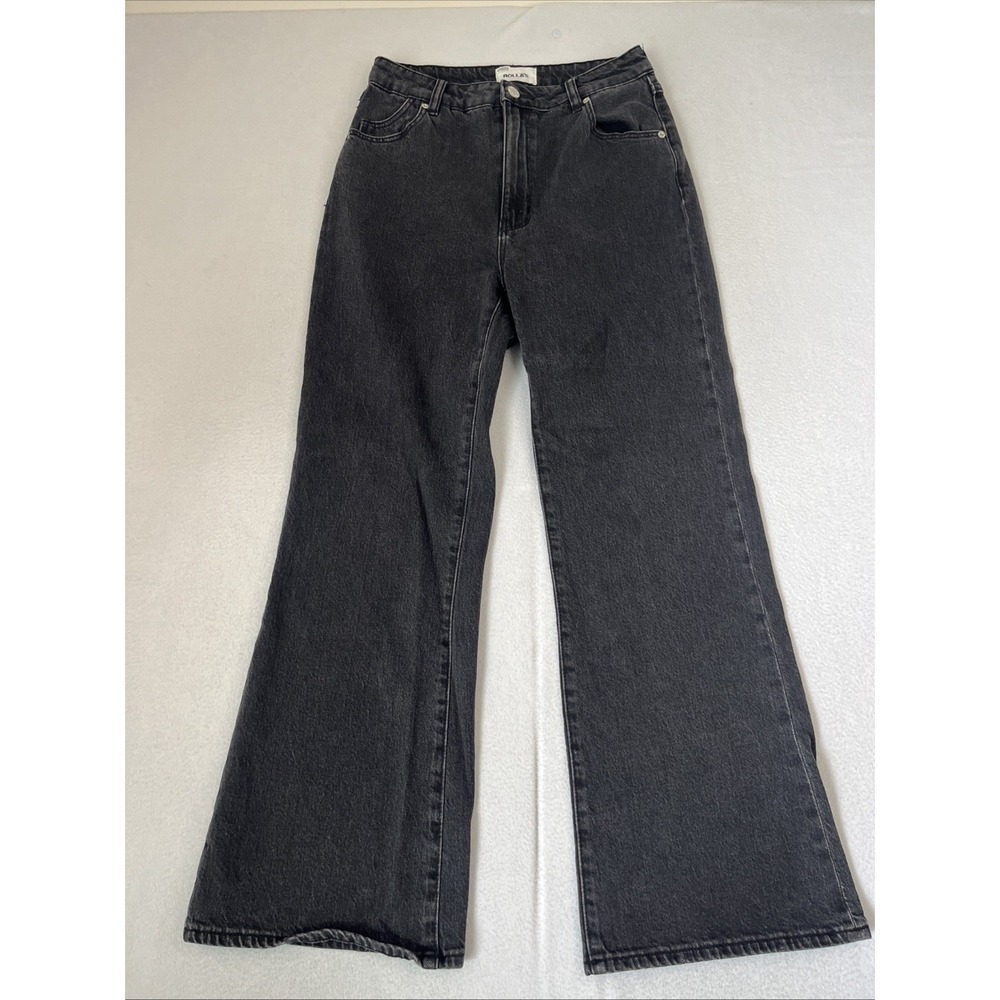 Rolla's Eastcoast Crop Flare Jeans Stretch  Black Size 28 Fits 27x28